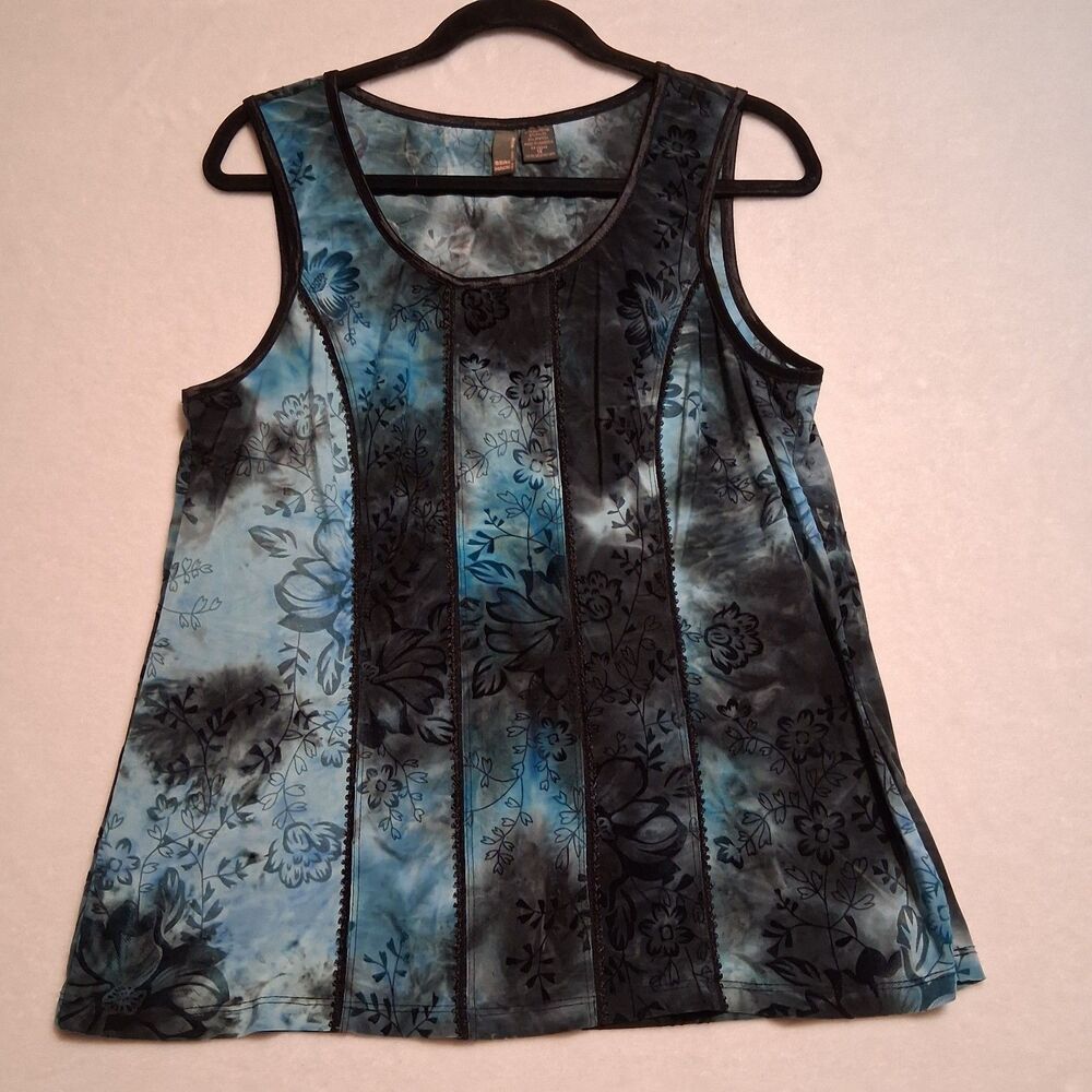 Sere Nade 1X Top Blue Paisley Velvet Burnout Gothic Fairy Grunge Whimsigoth